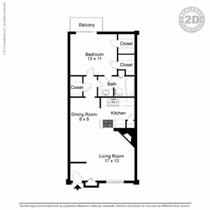 A1P 1x1 floor plan